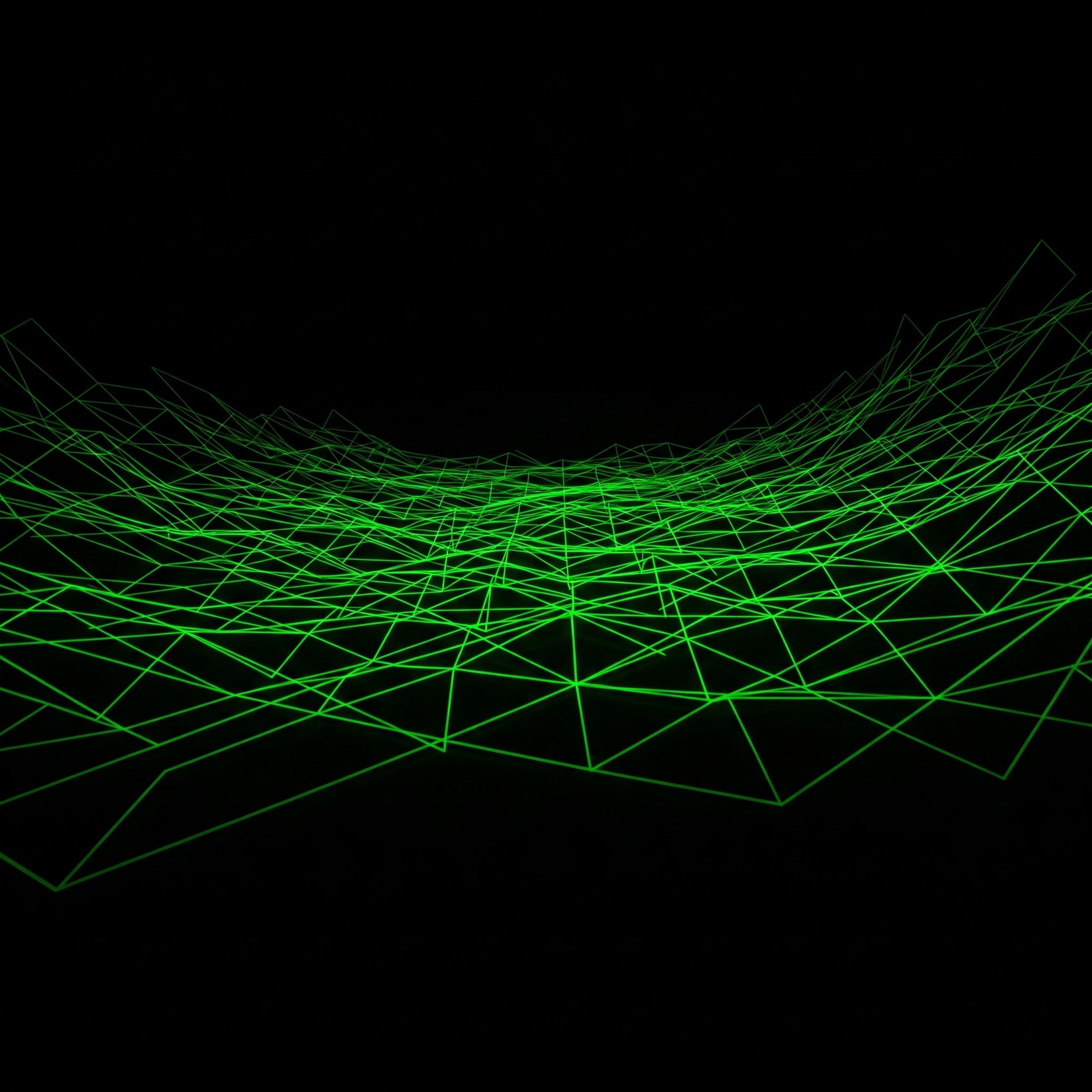 photo of Abstract Green Wireframe Landscape on Black